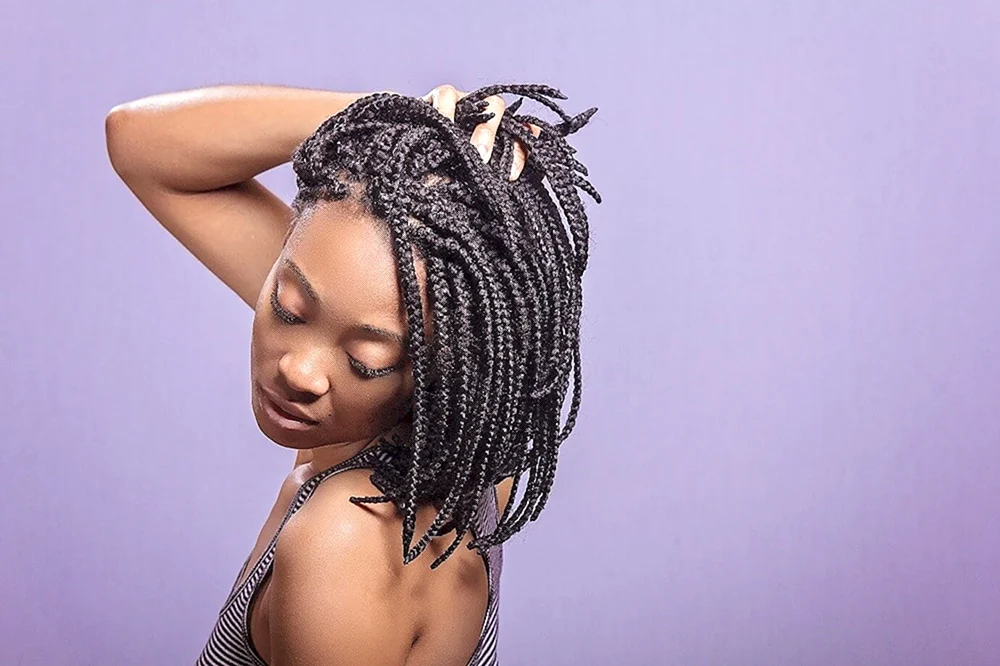 Afro-Locken. auf Zöpfen