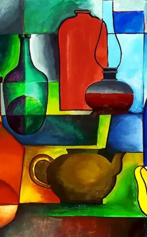 Abstraktes Stilleben Kubismus Picasso
