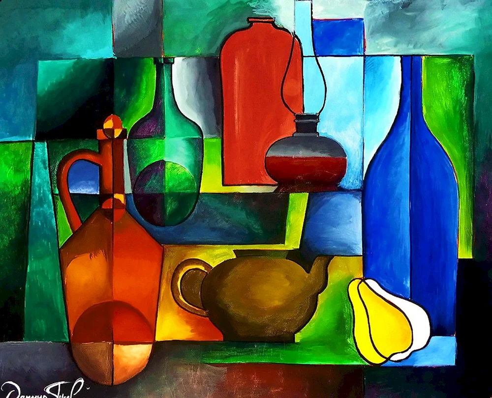 Abstraktes Stilleben Kubismus Picasso