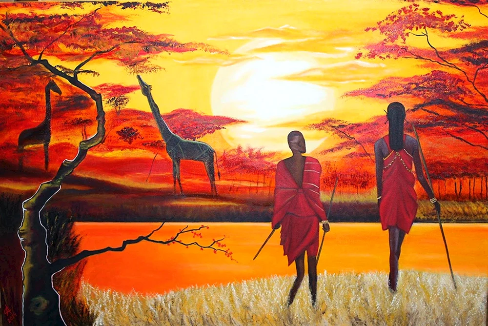 Afrikanische Massai-Malerei