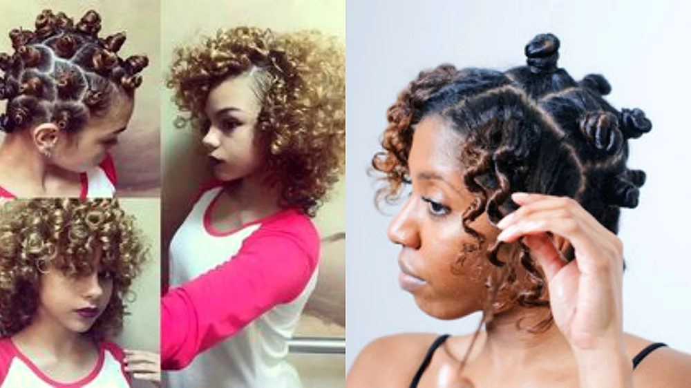Afro-Locken auf einem Bob
