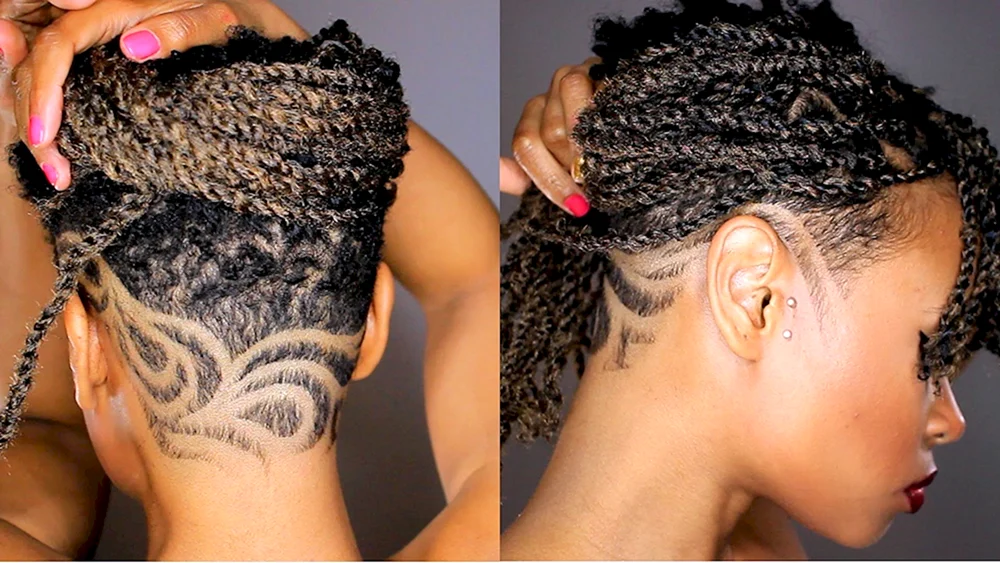 Afrocos mit rasiertem Nacken