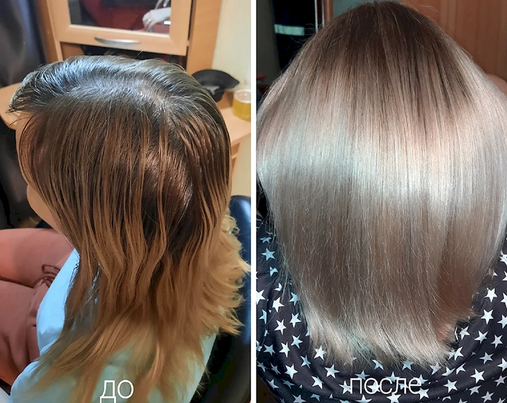 Balayage auf dunklem Bob