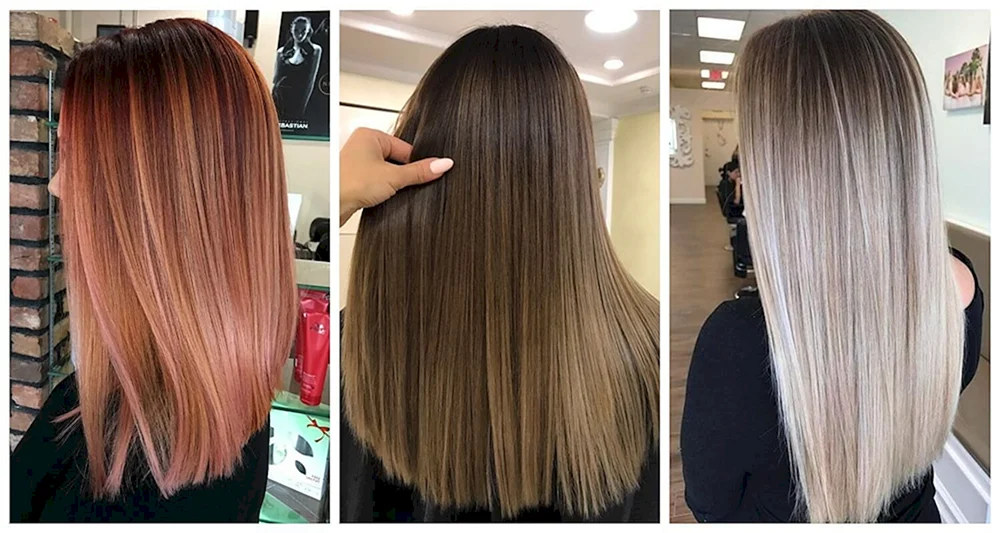 Balayage auf Bobschnitt auf dunklem Haar