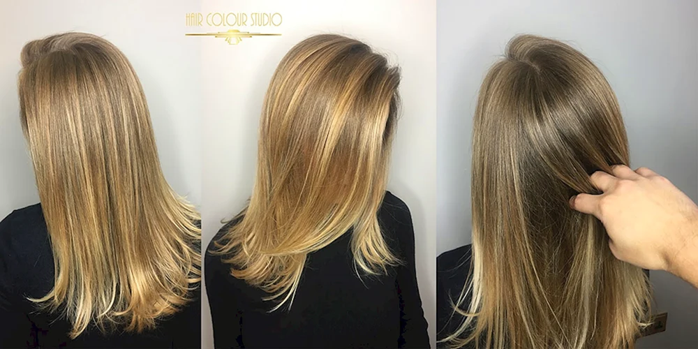 Balayage Shatush Färbung auf braunem