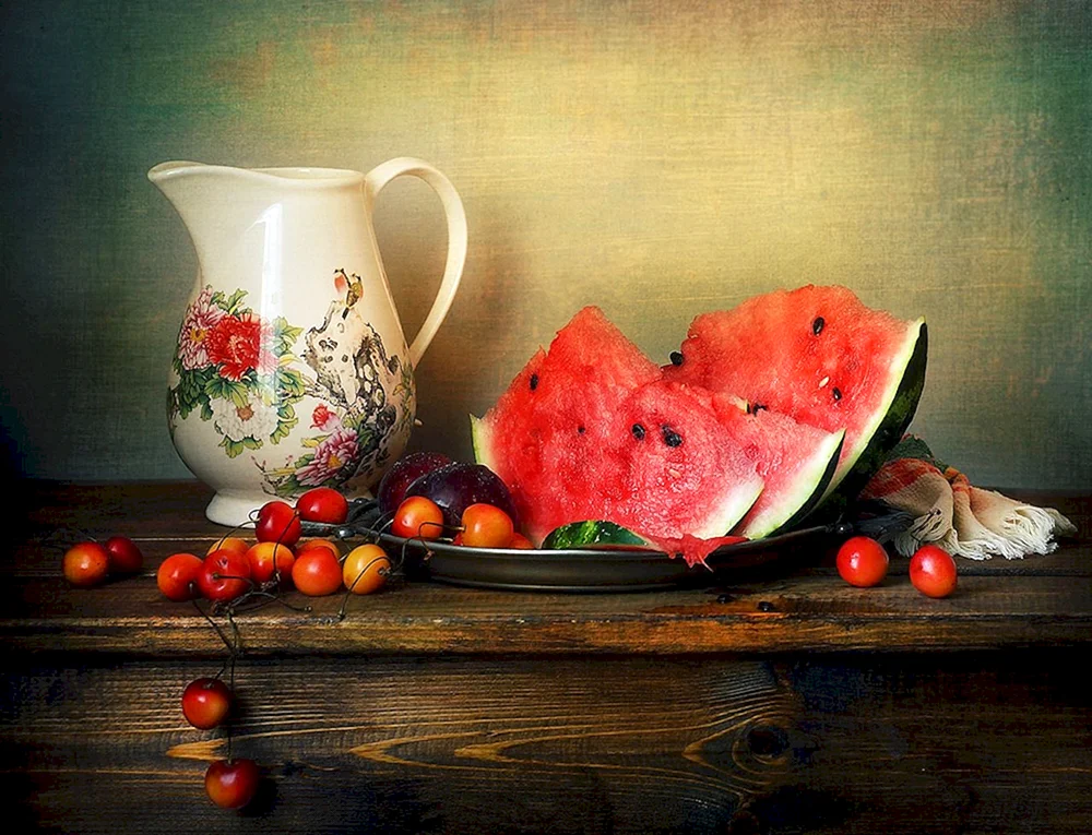 Aisner Yulia Foto Stillleben „Stillleben mit Wassermelone Wassermelone„