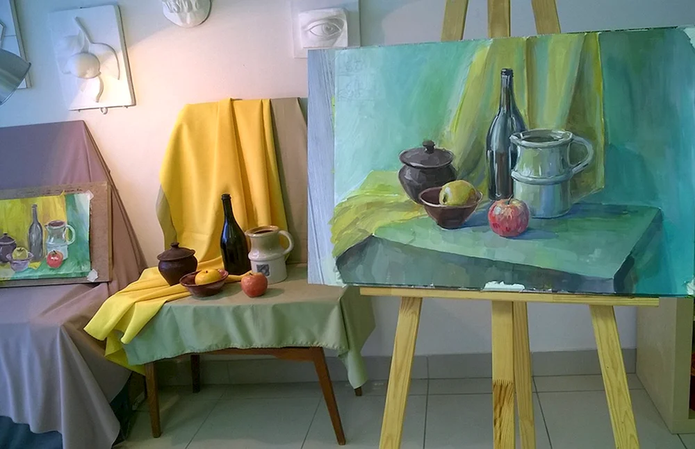 Stillleben Malerei DKhSH Gouache Akademisch
