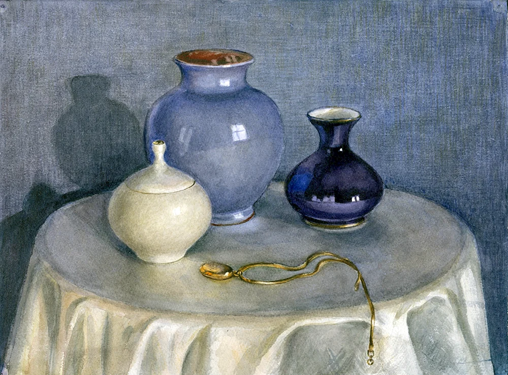 Akademische Malerei Stillleben mit Aquarell Andriyaka