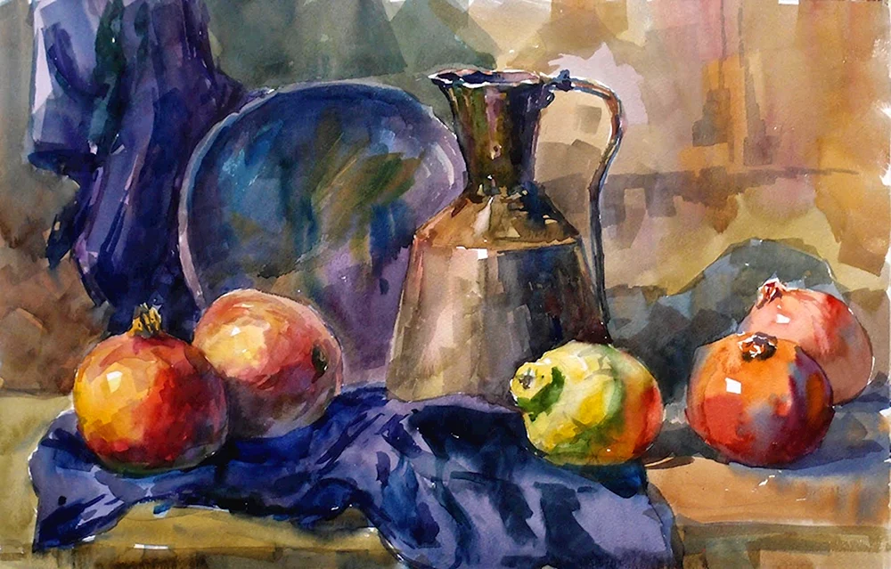 Elena Bazanova Stilleben Malerei. Flasche