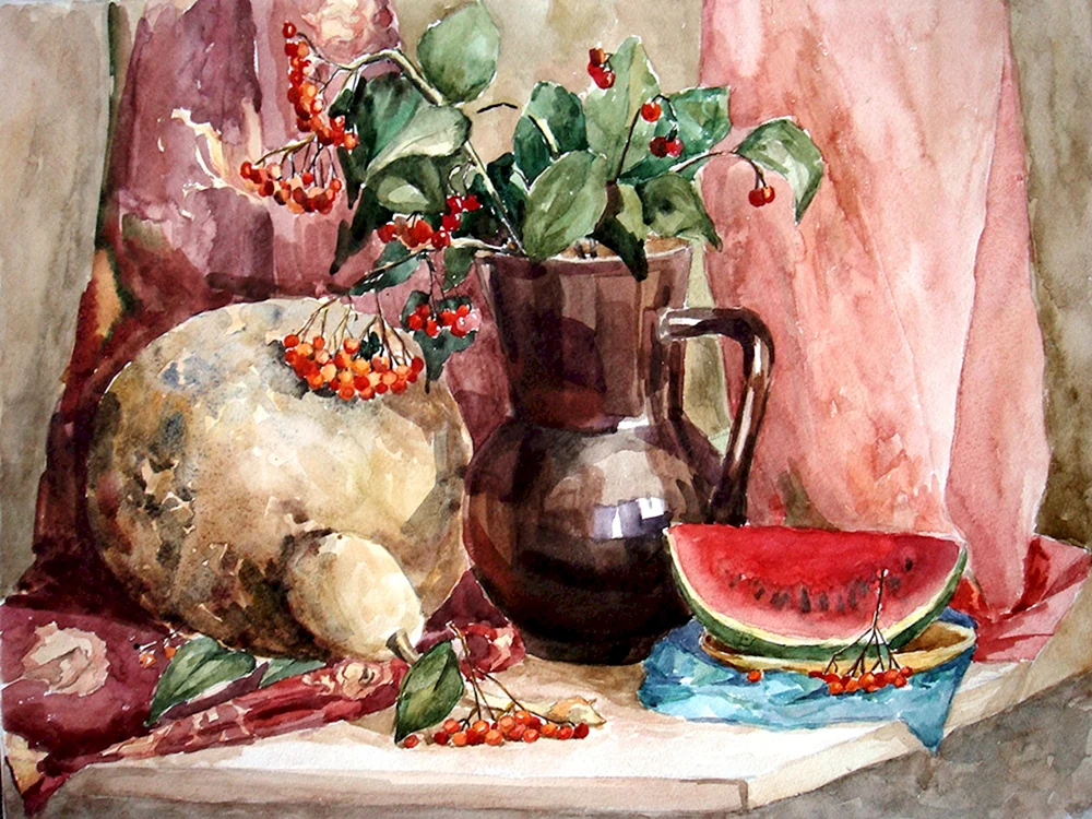 Akademikerin Rangtasvir Stillleben Aquarellieren