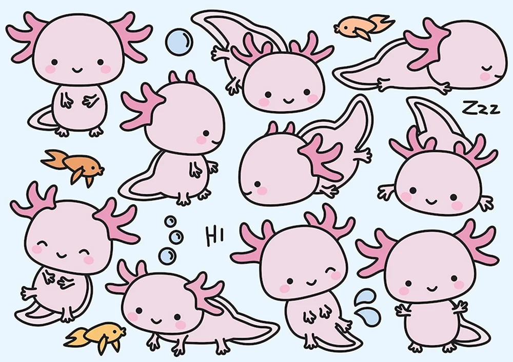 Axolotl Kawaii Aufkleber