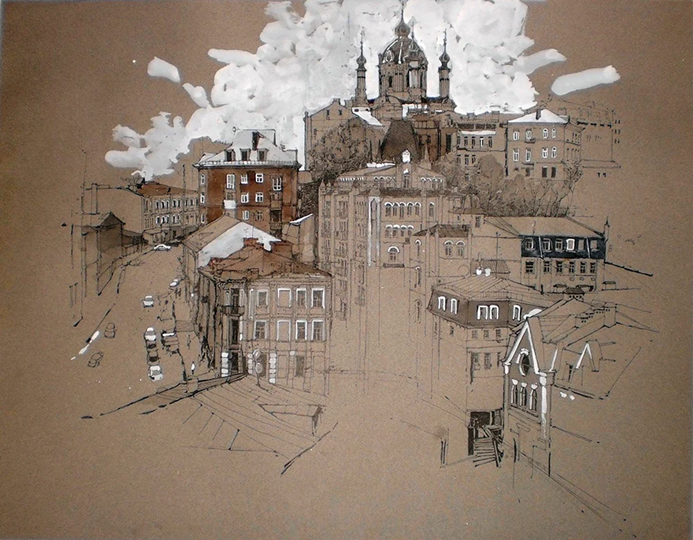 Aquarelle grisaille Andriyaka