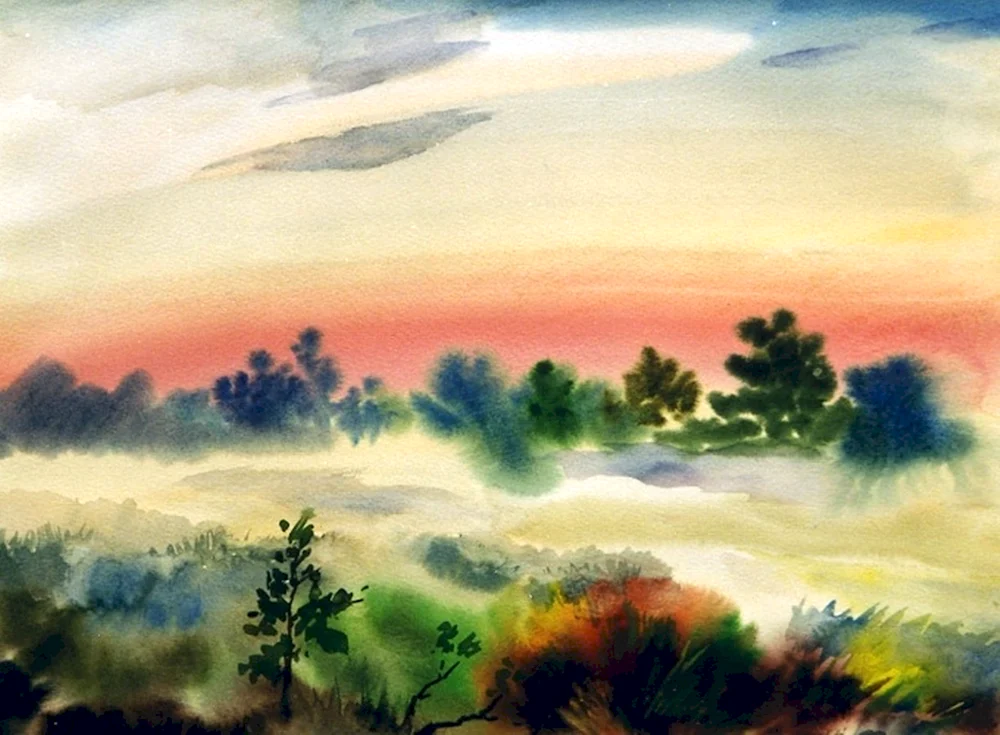 Aquarelle Landschaften der Natur