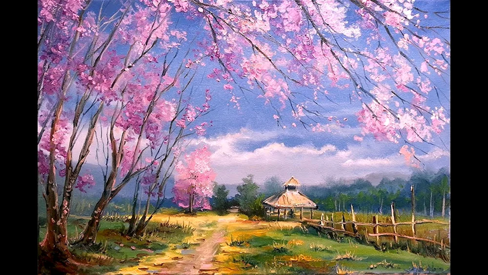 Alexander Grigoriev Frühlingslandschaft. Acrylmalerei - Mark Calpin