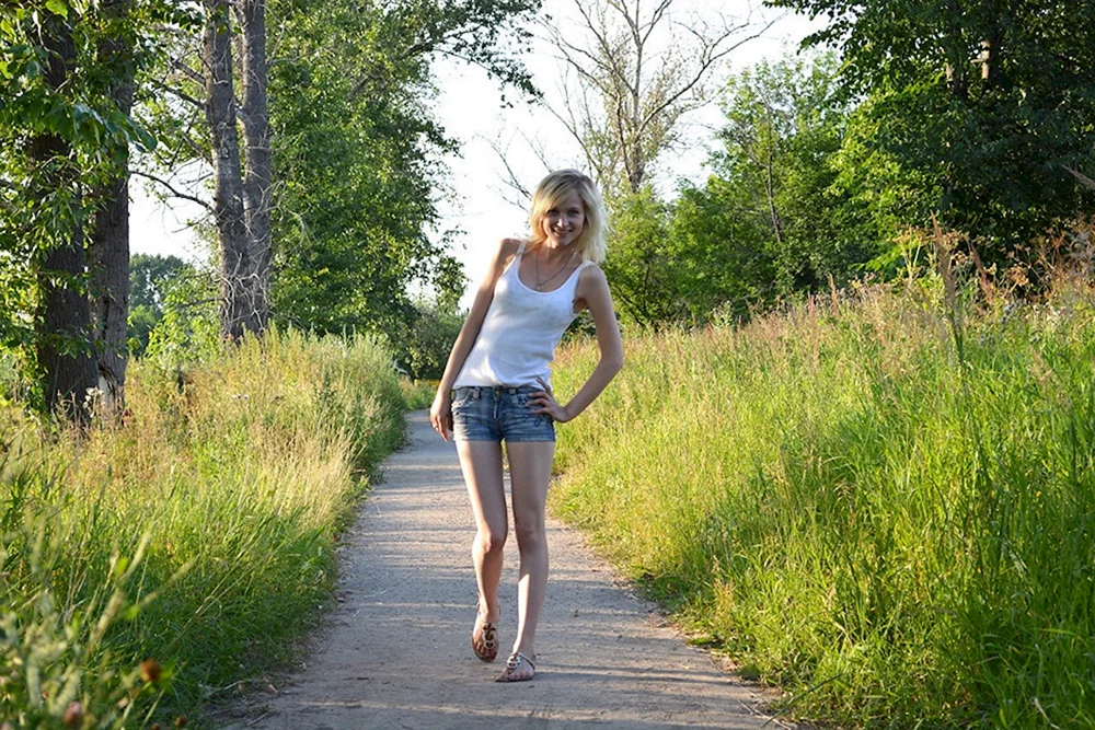 Alexandra Florinskaya in Shorts