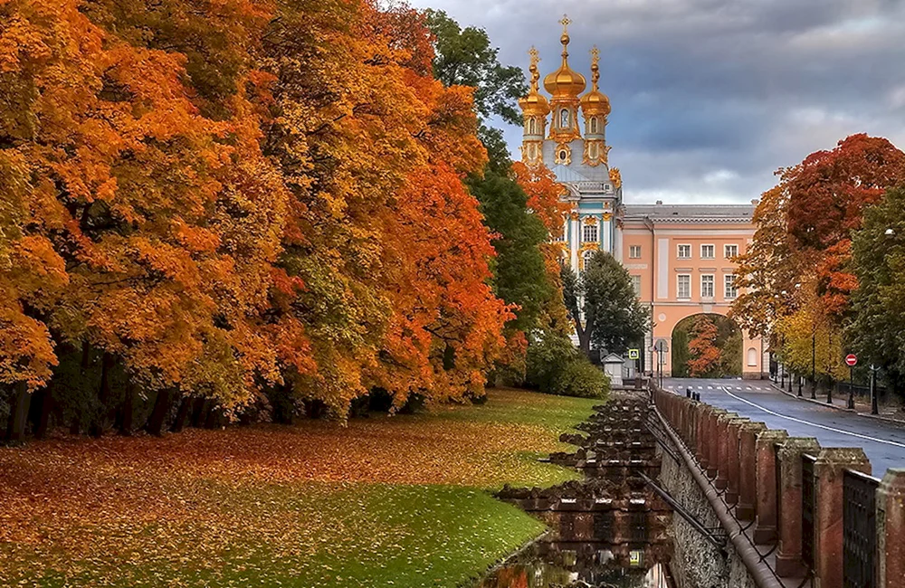 Karpowka-Ufer St. Petersburger Herbst
