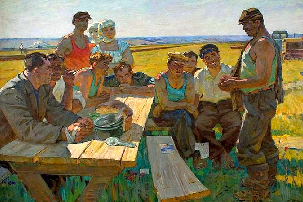 Boris Fjodorowitsch Rybchenkow auf dem roten Platz in der Malerei