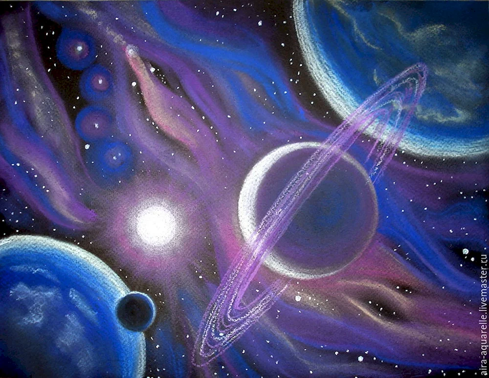 Zeichnung für Charles Ives Weltraumlandschaft