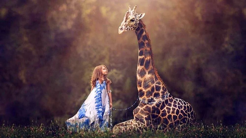 Alyona Sakhnova Fee und Giraffe.