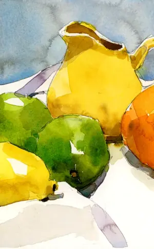 Alja Prima Glosse Makhnew Juri Aquarell Stillleben Malerei Malerei Akademie der Künste Repina Zusammensetzung Akademische Rangtasvir Stillleben Aquarell Malerei Elena Bokareva Elena Bazanova Stillleben Malerei.