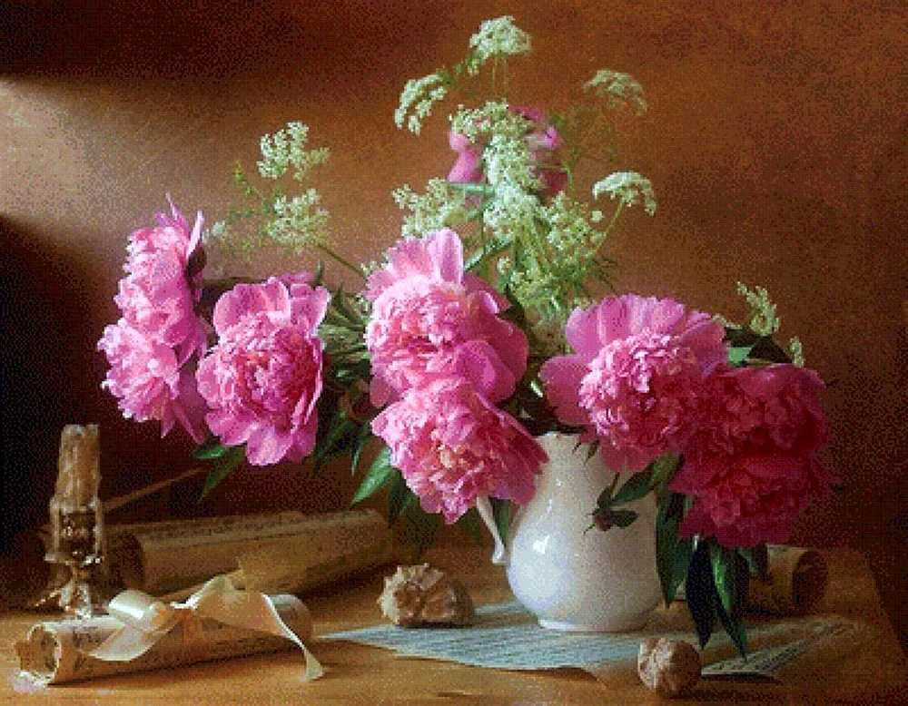 Alina Lankina Blumenstrauß mit Pfingstrosen