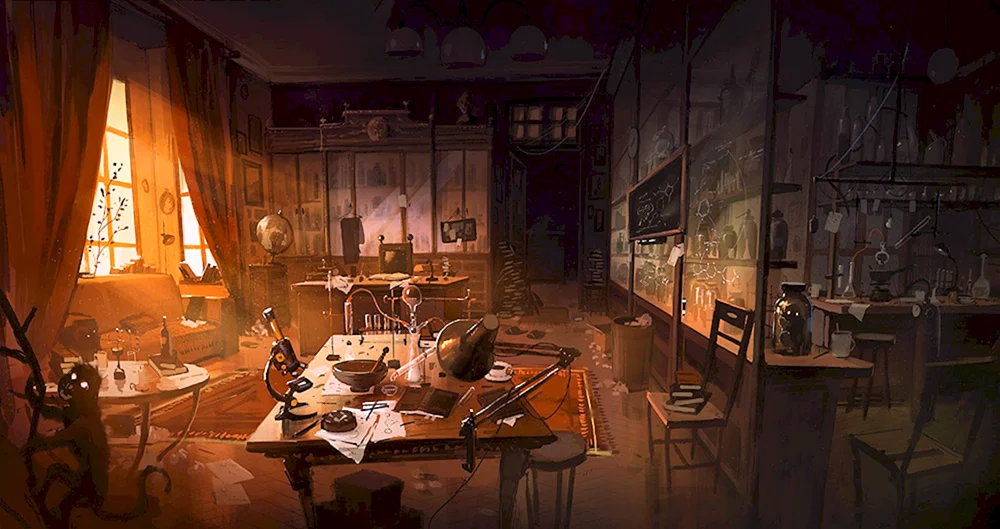 Alchemisches Labor Kunstkonzept