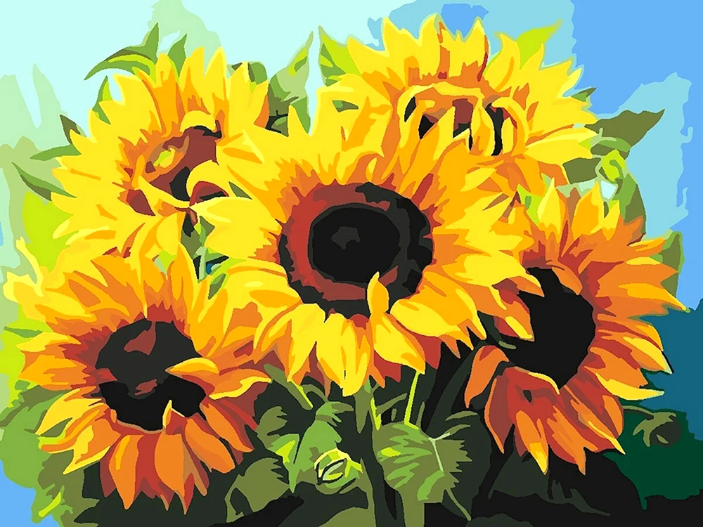 Diamantmosaik Sonnenblumen 40x50 Dobrocen