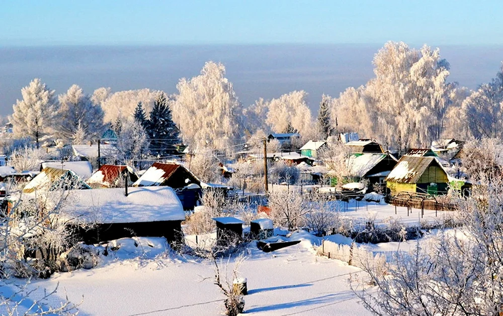 Altai berendeyev Dorf im Winter