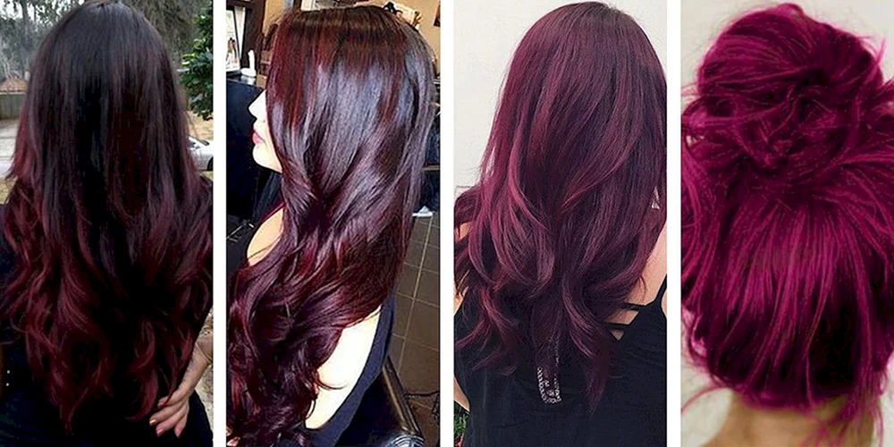 Amethyst burgundrote Haarfarbe