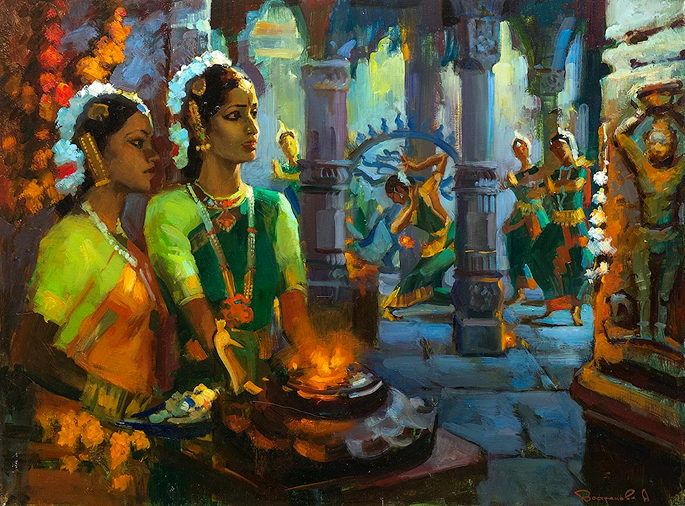 Altindische Malerei Krishna