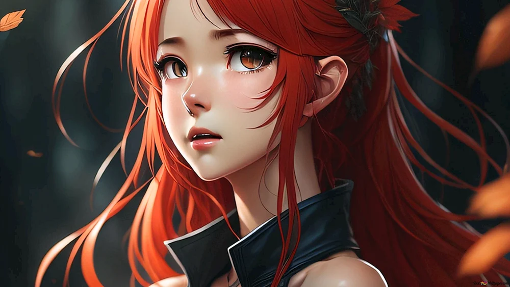 Anime-Mädchen mit roten Haaren