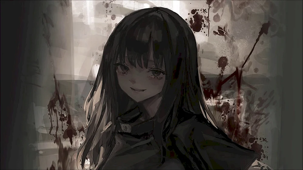 Anime-Mädchen mit schwarzen Haaren