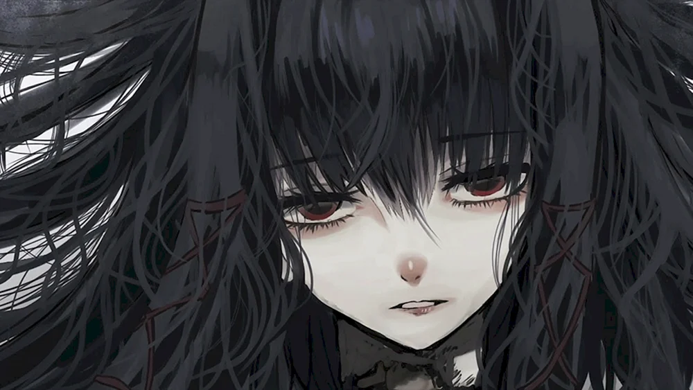 Anime-Mädchen mit schwarzen Haaren