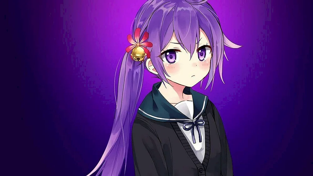 Anime Mädchen mit lila Haar