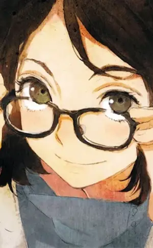 Anime Mädchen mit Brille