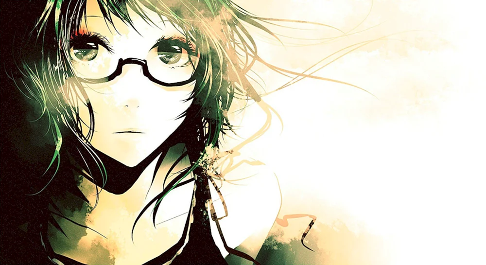 Anime Mädchen mit Brille
