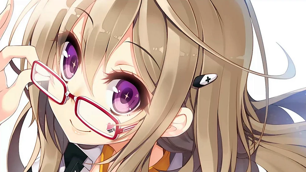 Anime Mädchen mit Brille