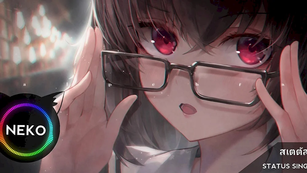Anime-Mädchen mit Brille