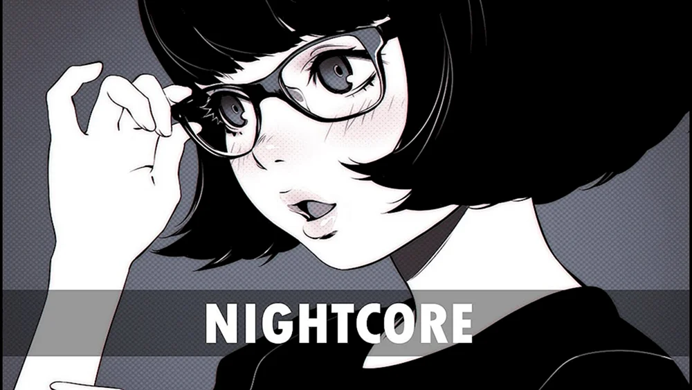Anime-Mädchen mit Brille
