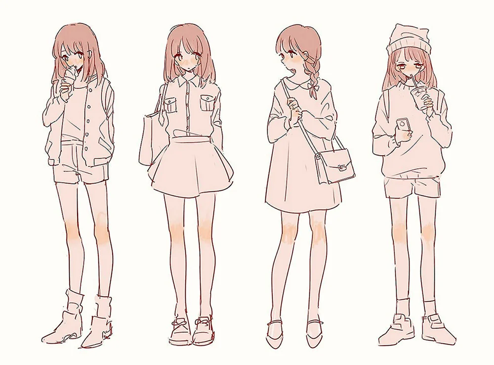 Anime-Girl in voller Länge Referenz