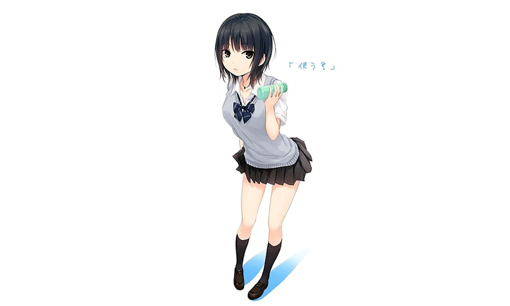 Anime-Mädchen auf weißem Hintergrund