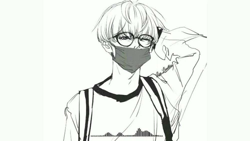 Anime Kerl mit Brille