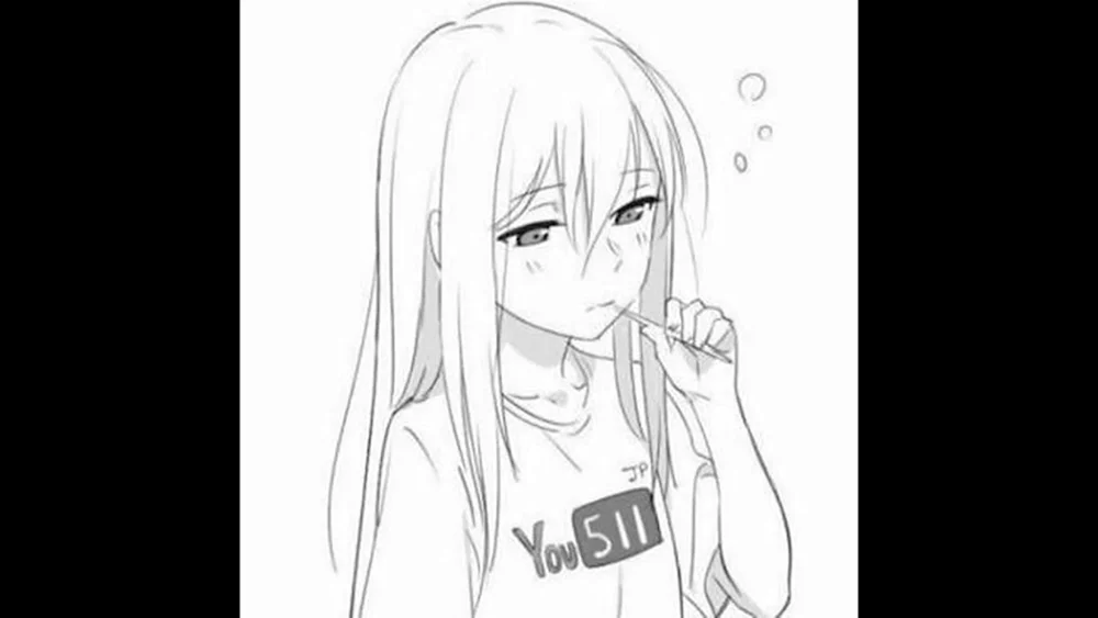 Anime Zeichnungen in Bleistift