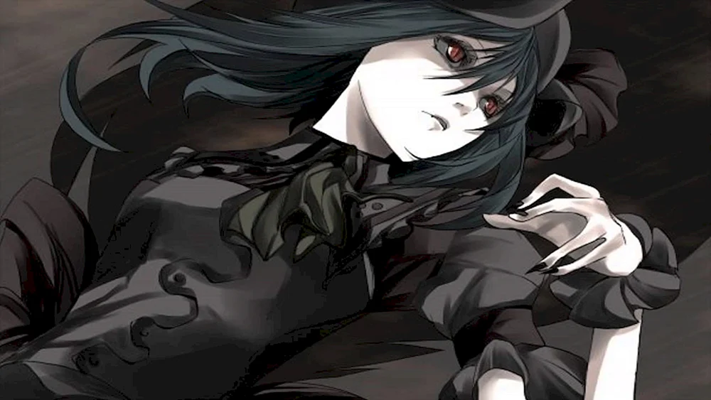 Anime-Vampirmädchen mit schwarzen Haaren