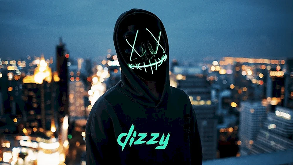 Anonymer Neon-Moschus-Mann