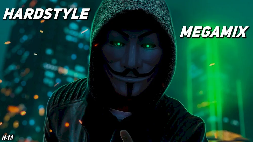 Anonyme neon Moschusmaske.