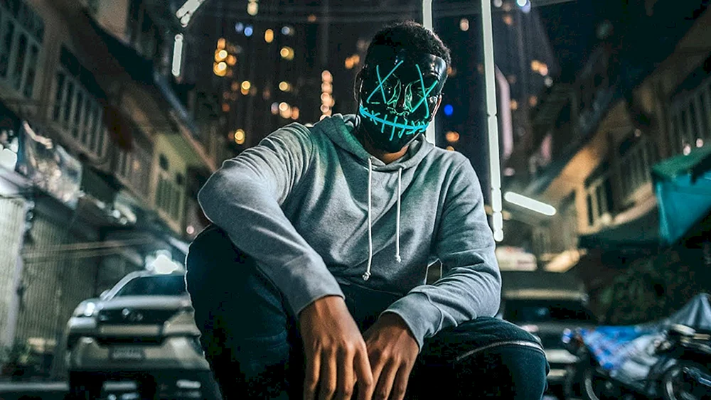 Anonyme Neon Moschus Maske