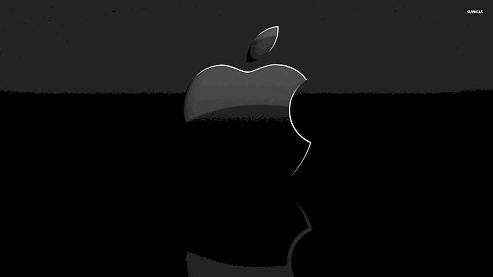 Apple auf schwarzem Hintergrund