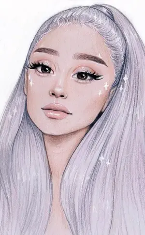 Ariana Grande Kunst mit weißen Haaren