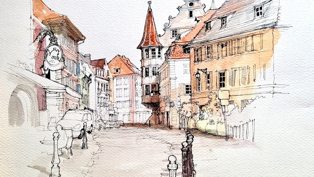 Moderne Stadtzeichnung